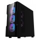 DARKFLASH DK431 ﻿TEMPERED GLASS PANELS E-ATX PC CASE WITH 4 ARGB FANS AND USB 3.0 400MM GPU SUPPORT - BLACK