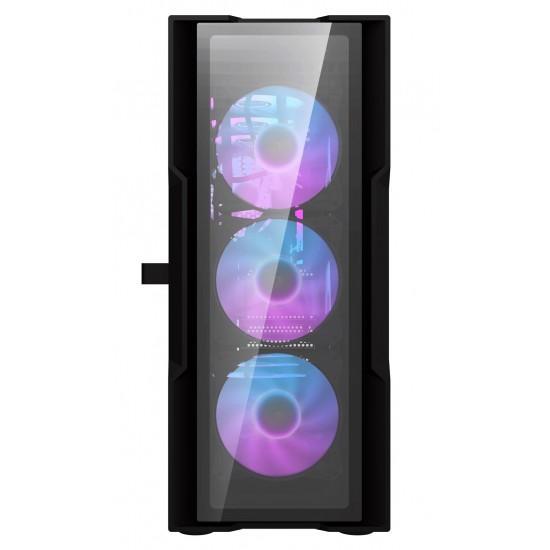 DARKFLASH DK431 ﻿TEMPERED GLASS PANELS E-ATX PC CASE WITH 4 ARGB FANS AND USB 3.0 400MM GPU SUPPORT - BLACK