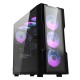 DARKFLASH DK431 ﻿TEMPERED GLASS PANELS E-ATX PC CASE WITH 4 ARGB FANS AND USB 3.0 400MM GPU SUPPORT - BLACK