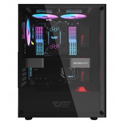 DARKFLASH DK100 M-ATX SINGLE TEMPERED GLASS SIDE PANEL PC CASE USB 3.0 SUPPORTS UP TO 2 MORE ADDITIONAL HARD DRIVES - BLACK