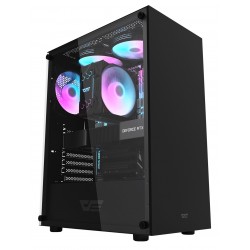 DARKFLASH DK100 M-ATX SINGLE TEMPERED GLASS SIDE PANEL PC CASE USB 3.0 SUPPORTS UP TO 2 MORE ADDITIONAL HARD DRIVES - BLACK
