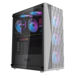 DARKFLASH DK352 ﻿ATX METAL MESH DESIGN FRONT PANEL 4X ARGB FANS CPU COOLER SUPPORT UPTO 160MM PC CASE - WHITE