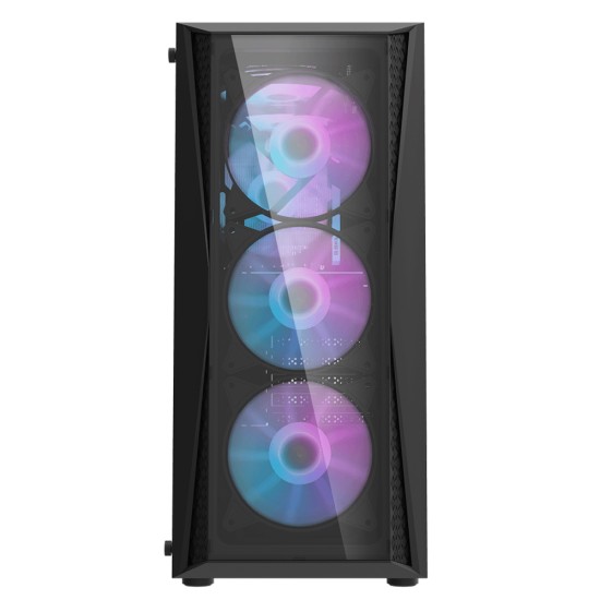 DARKFLASH DK352 PLUS ATX MID-TOWER 4X ARGB PWM FANS DUAL TEMPERED GLASS GAMING CASE – BLACK