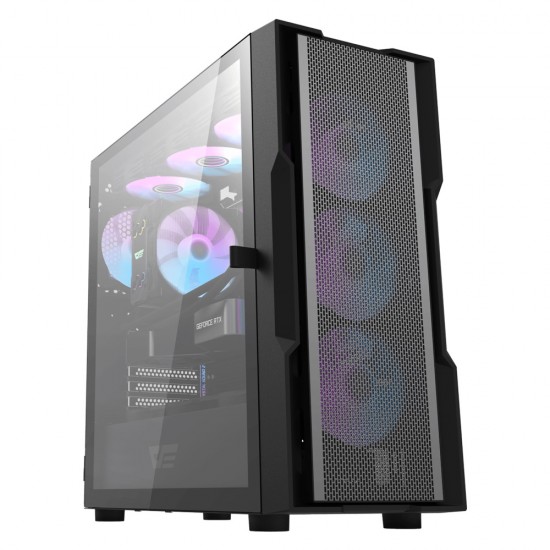 DARKFLASH DK431 E-ATX METAL FULL MESH FRONT PANEL HIGH COOLING PERFORMANCE USB 3.0 INTERFACE PC CASE - BLACK