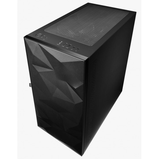 DARKFLASH DLM21 MATX WITH FRACTURED FRONT PANEL DESIGN AND TEMPERED GLASS PC CASE - BLACK