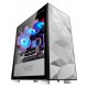 DARKFLASH DLM21 MATX WITH FRACTURED FRONT PANEL DESIGN AND TEMPERED GLASS PC CASE - WHITE 