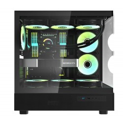 DARKFLASH DPX90 GLASS ATX CASE WITH 3 ARGB FANS PRE-INSTALLED, TEMPERED GLASS SIDE PANEL, SPACIOUS INTERIOR, ATX/MICRO-ATX/MINI-ITX MOTHERBOARD SUPPORT COMPUTER CASE - BLACK