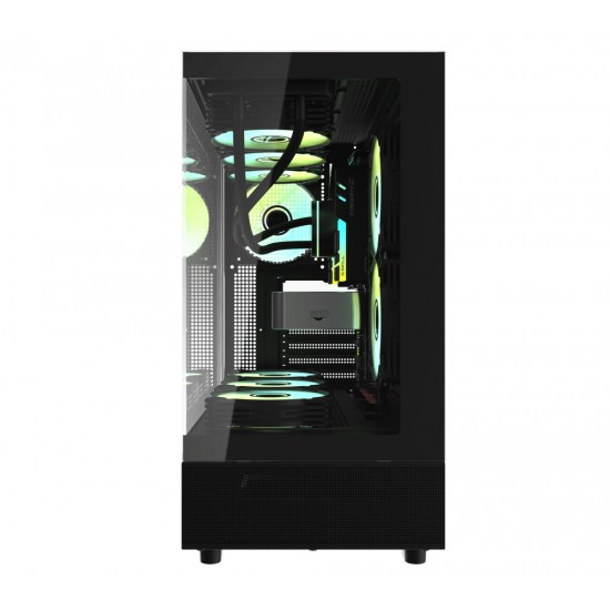 DARKFLASH DPX90 GLASS ATX CASE WITH 3 ARGB FANS PRE-INSTALLED, TEMPERED GLASS SIDE PANEL, SPACIOUS INTERIOR, ATX/MICRO-ATX/MINI-ITX MOTHERBOARD SUPPORT COMPUTER CASE - BLACK