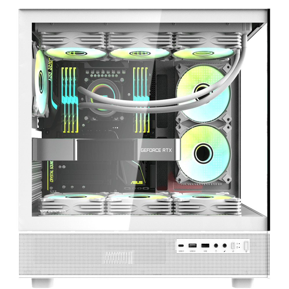 DARKFLASH DPX90 GLASS ATX CASE WITH 3 ARGB FANS PRE-INSTALLED, TEMPERED ...