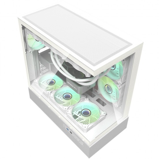 DARKFLASH DPX90 GLASS ATX CASE WITH 3 ARGB FANS PRE-INSTALLED, TEMPERED GLASS SIDE PANEL, SPACIOUS INTERIOR, ATX/MICRO-ATX/MINI-ITX MOTHERBOARD SUPPORT COMPUTER CASE - WHITE