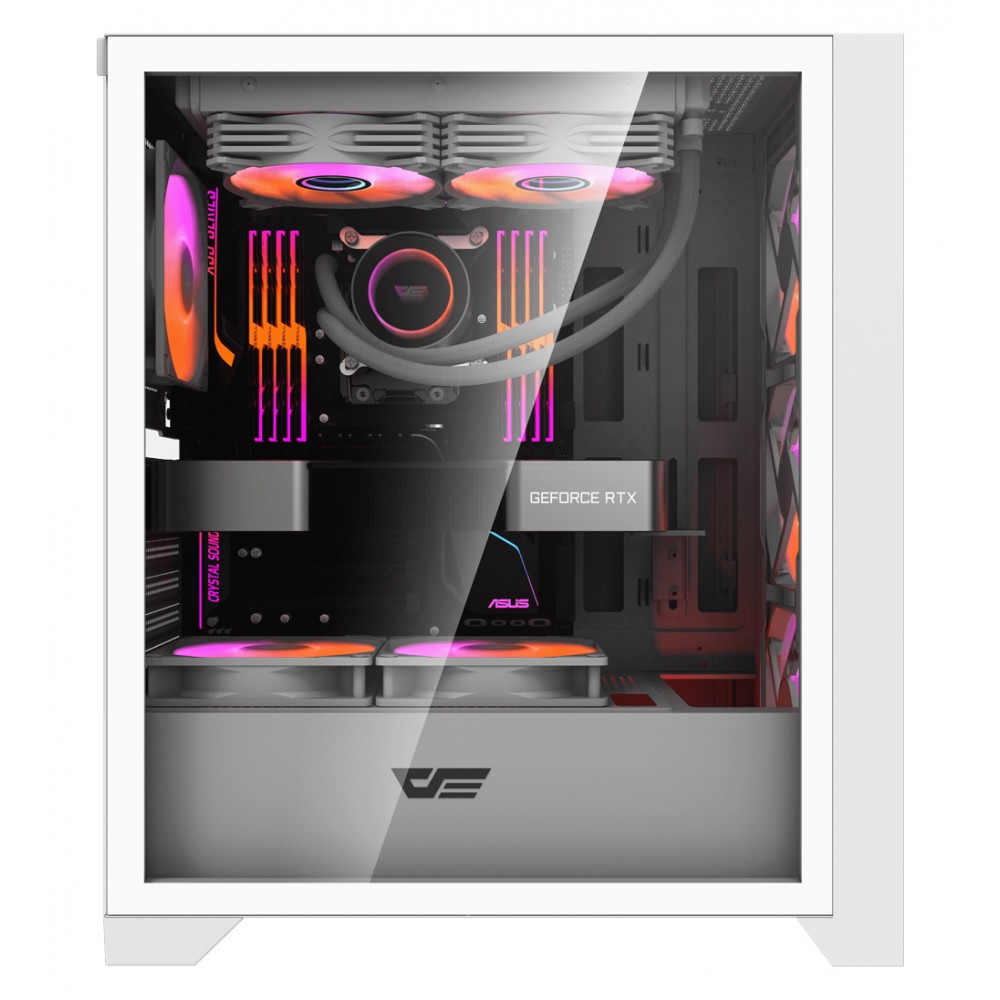 DARKFLASH DRX70 GLASS ATX PC CASE WITH 4 ARGB FANS MAGNETIC FRONT PANEL ...