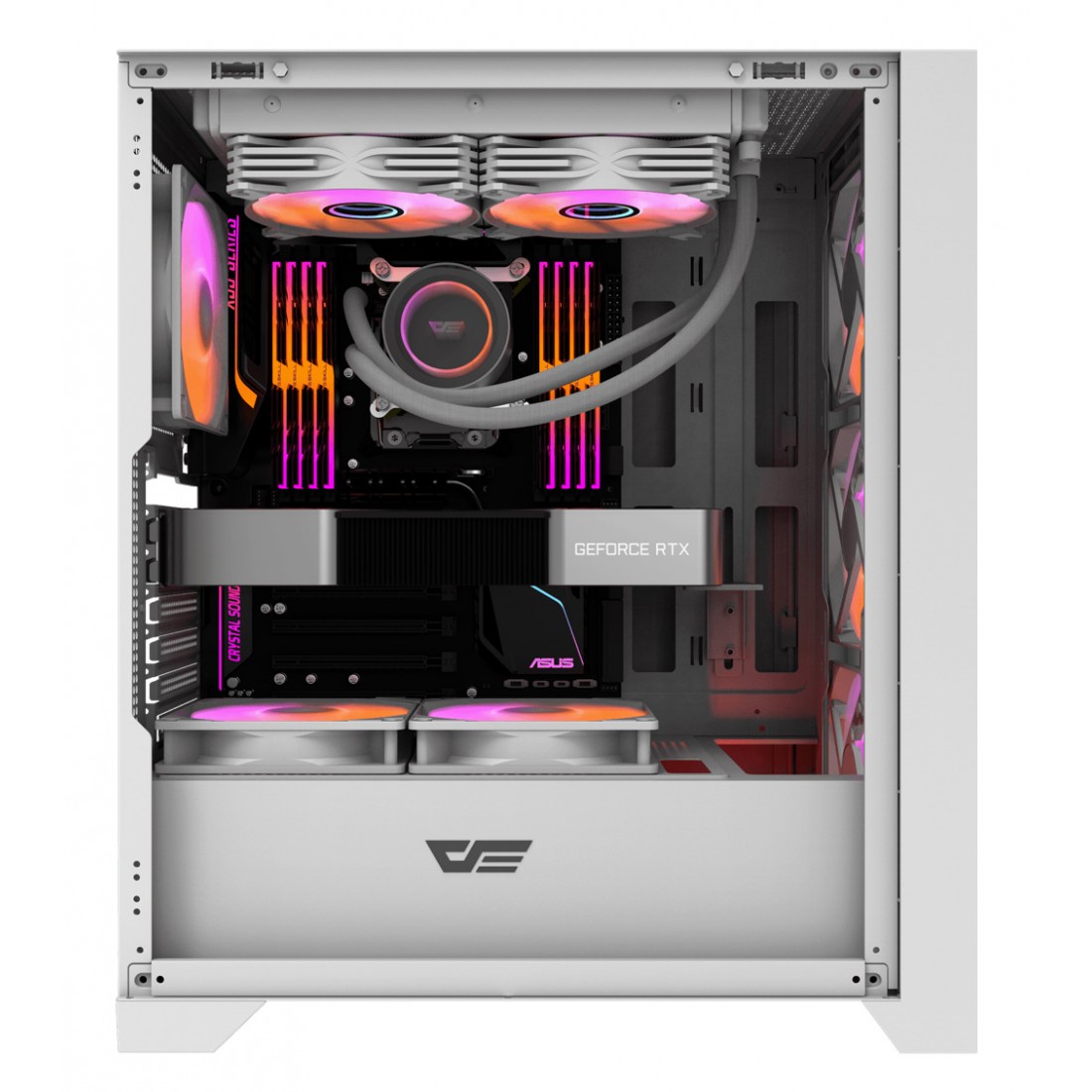 DARKFLASH DRX70 GLASS ATX PC CASE WITH 4 ARGB FANS MAGNETIC FRONT PANEL ...