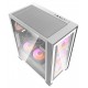 DARKFLASH DRX70 GLASS ATX PC CASE WITH 4 ARGB FANS MAGNETIC FRONT PANEL SUPPORT UP TO 280MM RADIATOR - WHITE