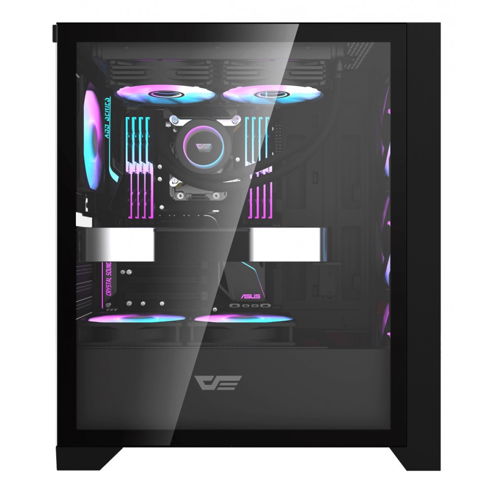 DARKFLASH DRX70 MESH ATX PC CASE WITH 4ARGB FANS MAGNETIC FRONT PANEL ...