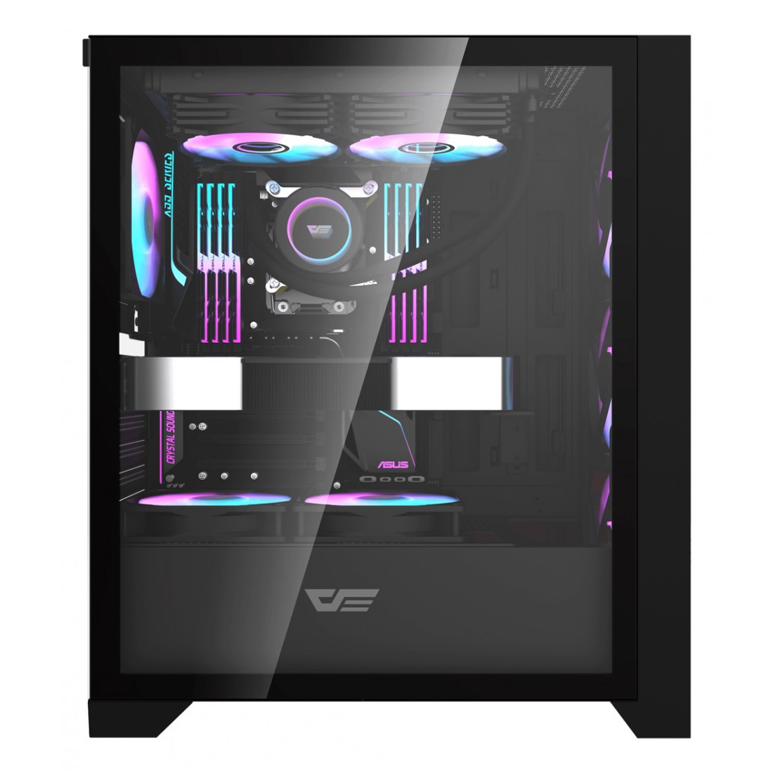 DARKFLASH DRX70 MESH ATX PC CASE WITH 4ARGB FANS MAGNETIC FRONT PANEL ...