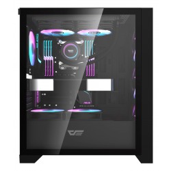 DARKFLASH DRX70 MESH ATX PC CASE WITH 4 ARGB FANS MAGNETIC FRONT PANEL SUPPORT UP TO 280MM RADIATOR - BLACK