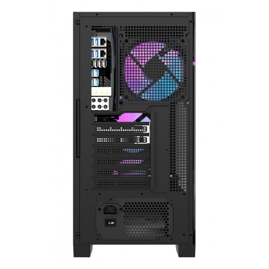 DARKFLASH DRX70 MESH ATX PC CASE WITH 4 ARGB FANS MAGNETIC FRONT PANEL SUPPORT UP TO 280MM RADIATOR - BLACK