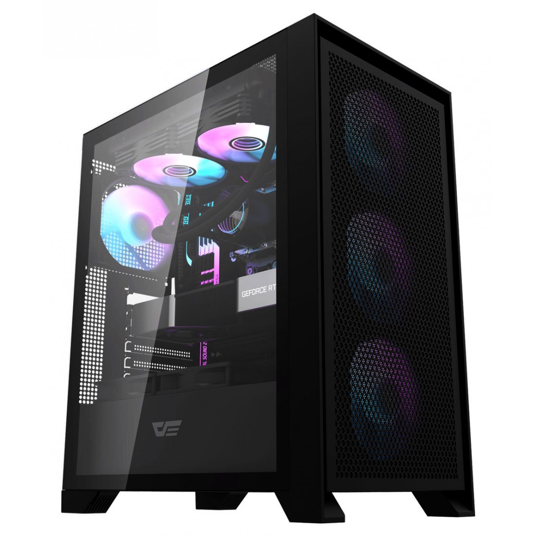 DARKFLASH DRX70 MESH ATX PC CASE WITH 4ARGB FANS MAGNETIC FRONT PANEL ...