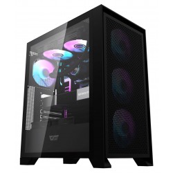 DARKFLASH DRX70 MESH ATX PC CASE WITH 4 ARGB FANS MAGNETIC FRONT PANEL SUPPORT UP TO 280MM RADIATOR - BLACK