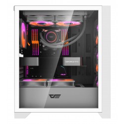 DARKFLASH DRX70 MESH ATX PC CASE WITH 4 ARGB FANS MAGNETIC FRONT PANEL SUPPORT UP TO 280MM RADIATOR - WHITE