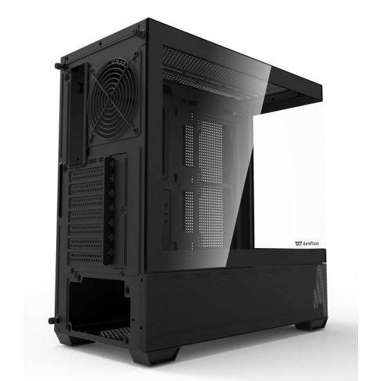 DARKFLASH DS900 AIR ATX TEMPERED GLASS PANELS WITH 7 ARGB FANS FULL COVERAGE DUST PROOF 0.5 SPCC PC CASE  - BLACK