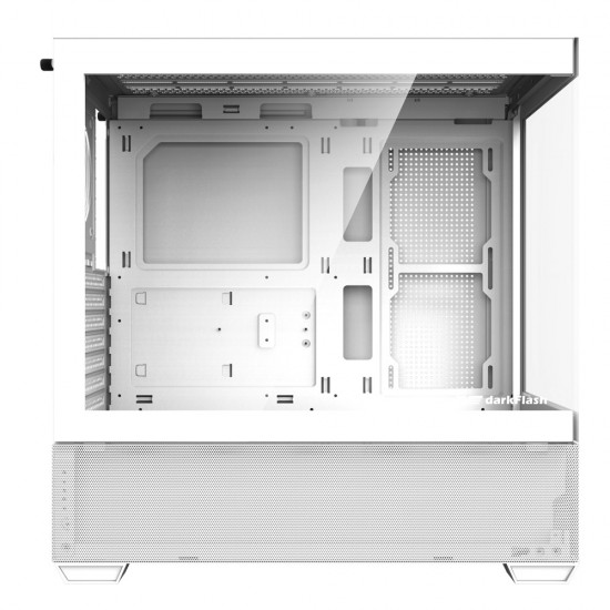 DARKFLASH DS900 ATX TEMPERED GLASS PANELS WITH 7 ARGB FANS AND FULL COVERAGE DUST PROOF 0.5 SPCC PC CASE - WHITE