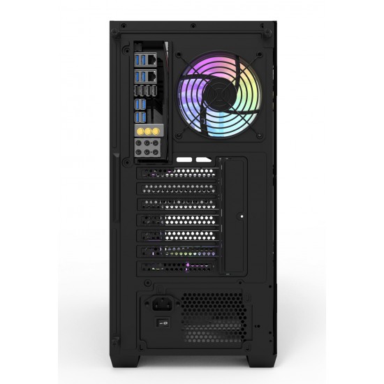 DARKFLASH DS900 ATX TEMPERED GLASS PANELS WITH 6 ARGB FANS PRE INSTALLED 0.5 SPCC GAMING PC CASE - BLACK