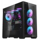 DARKFLASH DLX4000 TEMPERED GLASS PC CASE WITH 4 ARGB FANS USB TYPE-C SUPPORT TWO 360MM RADIATOR - BLACK