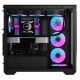 DARKFLASH DLX4000 TEMPERED GLASS PC CASE WITH 4 ARGB FANS USB TYPE-C SUPPORT TWO 360MM RADIATOR - BLACK