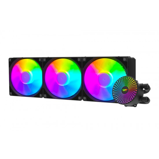 DARKFLASH RADIANT DC 360 ARGB LIGHTING WITH 9 BLADES AND HIGH STRENGTH COOLING PIPES LIQUID CPU COOLER - BLACK