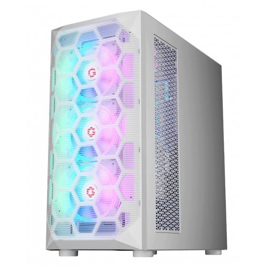 GAMEON EMPEROR ARCTIC I SERIES MID TOWER ARGB 7 FANS GAMING CASE UP TO 360MM RADIATOR - WHITE