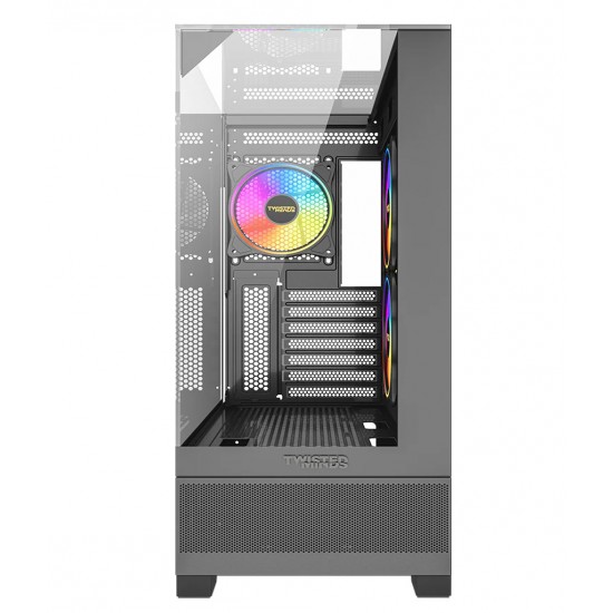 TWISTED MINDS DARKPULSE TEMPERED GLASS MID TOWER HD AUDIO 2 HDD 2 SSD 3 FAN 240MM WATER COOLING GPU 400MM CPU 168MM ATX SPCC GAMING COMPUTER CASE - BLACK 