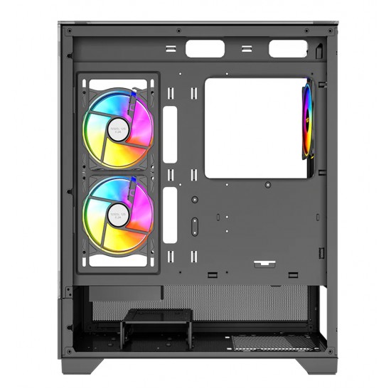 TWISTED MINDS DARKPULSE TEMPERED GLASS MID TOWER HD AUDIO 2 HDD 2 SSD 3 FAN 240MM WATER COOLING GPU 400MM CPU 168MM ATX SPCC GAMING COMPUTER CASE - BLACK 