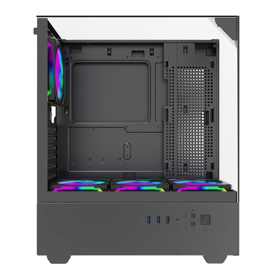 TWISTED MINDS TM-FURY-B FURY MID TOWER ARGB HARDWARE COMPATIBILITY TEMPERED GLASS PANELS ATX GAMING CASE - BLACK