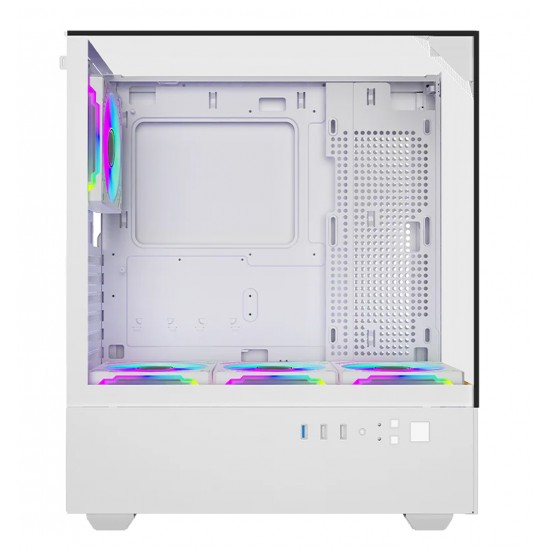 TWISTED MINDS TM-FURY-W FURY MID TOWER ARGB HARDWARE COMPATIBILITY TEMPERED GLASS PANELS ATX GAMING CASE - WHITE