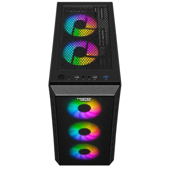 TWISTED MINDS TM-GM-I-B 03 APEX MID TOWER ATX/MICRO-ATX/ITX TRIPLE FAN EFFICIENT COOLING GAMING CASE – BLACK