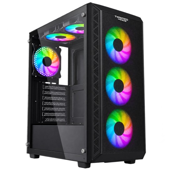 TWISTED MINDS TM-GM-I-B 03 APEX MID TOWER ATX/MICRO-ATX/ITX TRIPLE FAN EFFICIENT COOLING GAMING CASE – BLACK