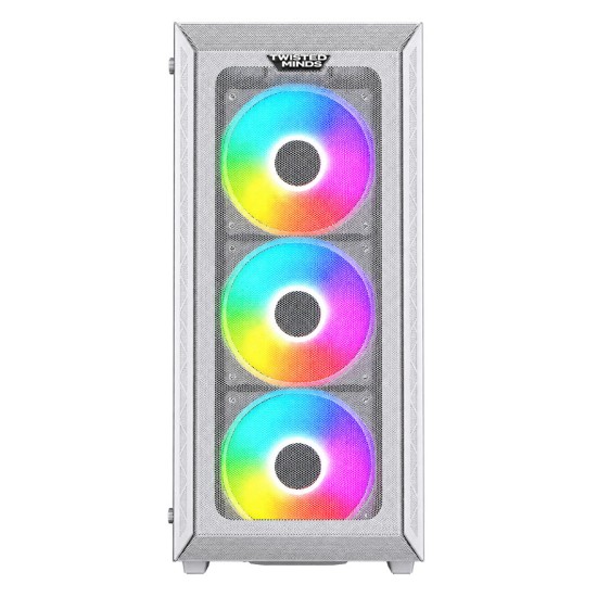 TWISTED MINDS TM-GM-I-W 03 APEX MID TOWER ATX/MICRO-ATX/ITX TRIPLE FAN EFFICIENT COOLING GAMING CASE – WHITE