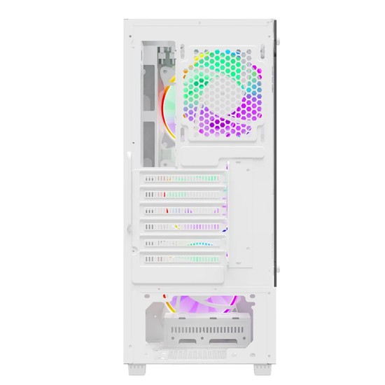 TWISTED MINDS TM-NOVA-W NOVA MID TOWER ATX/M-ATX DUAL TEMPERED GLASS ARGB 120MM FANS COOLING GAMING CASE – WHITE