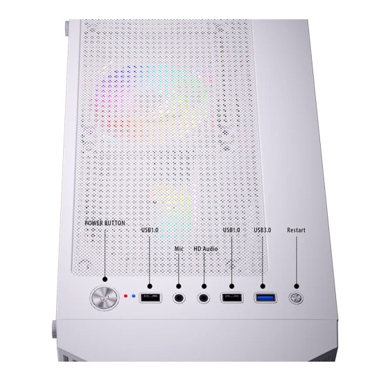 TWISTED MINDS TM-PHANTOMII-W PHANTOMII TEMPERED GLASS 4 PRE-INSTALLED ARGB FANS ATX MID TOWER ARGB GAMING CASE - WHITE 