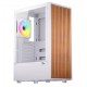 TWISTED MINDS WOODX MID TOWER 4 PRE-INSTALLED ARGB FANS WITH REMOTE CONTROL TEMPERED GLASS SIDE PANEL ATX GAMING CASE - WHITE