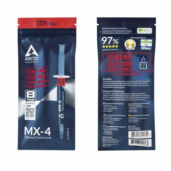 ARCTIC LONG DURABILITY MX-4 THERMAL COMPOUND 4G PASTE FOR ALL PROCESSORS
