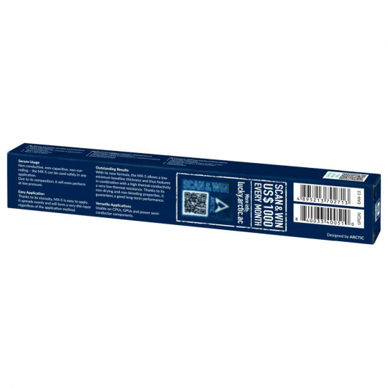 ARCTIC MX-5 ULTIMATE PERFORMANCE NON-CONDUCTIVE EXTRA THIN BONDLINE FOR CPU GPU & CONSOLES THERMAL PASTE - 2G