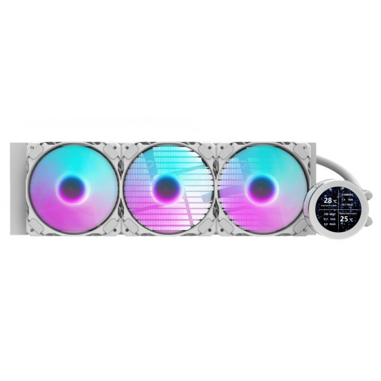 DARKFLASH DN360S 2.1 INCH IPS DISPLAY SCREEN 3-STAGE MOTOR WATER PUMP ALL IN ONE 360MM RGB LIQUID CPU COOLER - WHITE
