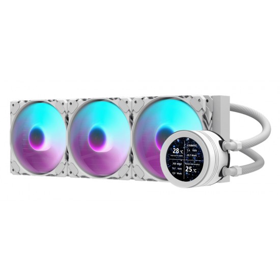 DARKFLASH DN360S 2.1 INCH IPS DISPLAY SCREEN 3-STAGE MOTOR WATER PUMP ALL IN ONE 360MM RGB LIQUID CPU COOLER - WHITE