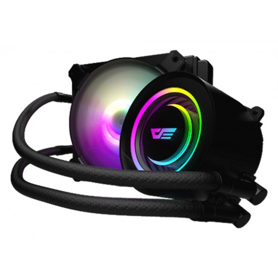 DARKFLASH TWISTER DX120 ARGB HIGH PERFORMANCE ALL-IN-ONE 120MM LIGHT STRIP DESIGN LIQUID CPU COOLER - BLACK