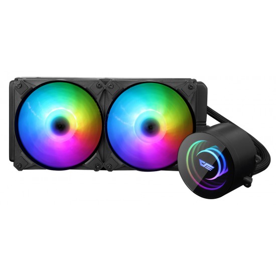 DARKFLASH TWISTER ARGB DX240 LIGHT STRIP DESIGN 1800 RPM ALL-IN-ONE 240MM LIQUID CPU COOLER - BLACK