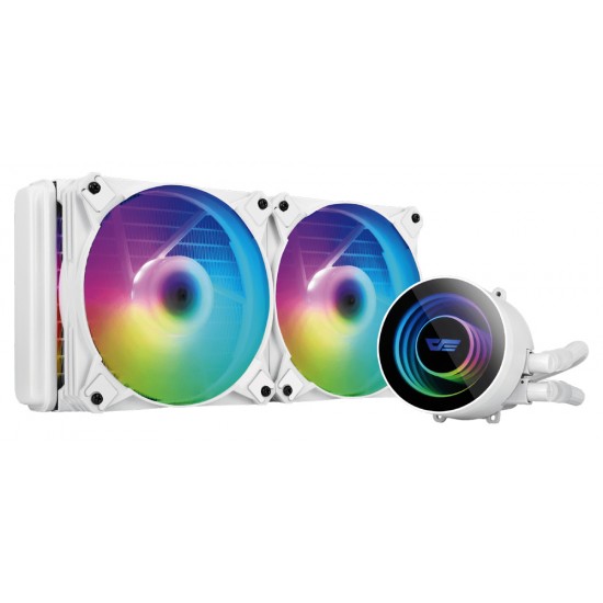 DARKFLASH TWISTER ARGB DX240 LIGHT STRIP DESIGN 1800 RPM ALL-IN-ONE 240MM LIQUID CPU COOLER - WHITE