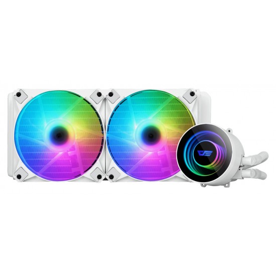 DARKFLASH TWISTER ARGB DX240 LIGHT STRIP DESIGN 1800 RPM ALL-IN-ONE 240MM LIQUID CPU COOLER - WHITE