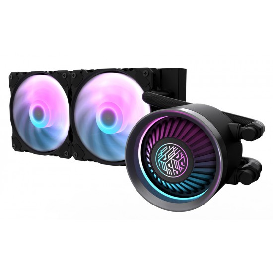 DARKFLASH NEBULA DN240 ARGB 3-STAGE MOTOR WATER PUMP PERFECT COOLING PERFORMANCE ALL-IN-ONE CABLE LIQUID CPU COOLER - BLACK